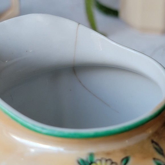 Vintage Trico lusterware creamer and sugar set hand painted Japan - Picture 4 of 8